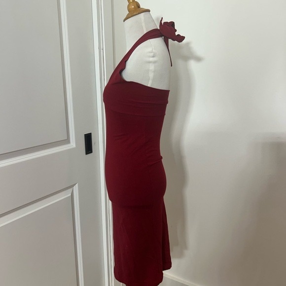 American Apparel Burgundy Halter Bodycon Dress - Picture 4 of 6